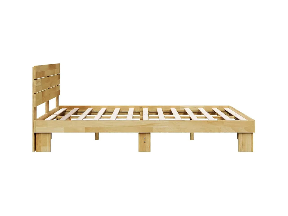 Massivholzbett mit Kopfteil ohne Matratze 140x190 cm Eichenholz