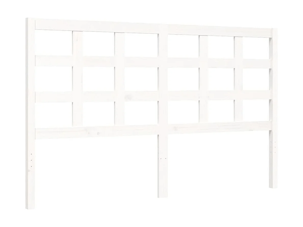 Massivholzbett mit Kopfteil Weiß 160x200 cm