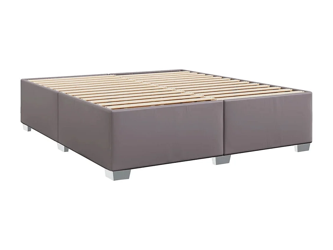 Boxspringbett mit Matratze Grau 180x200 cm Kunstleder