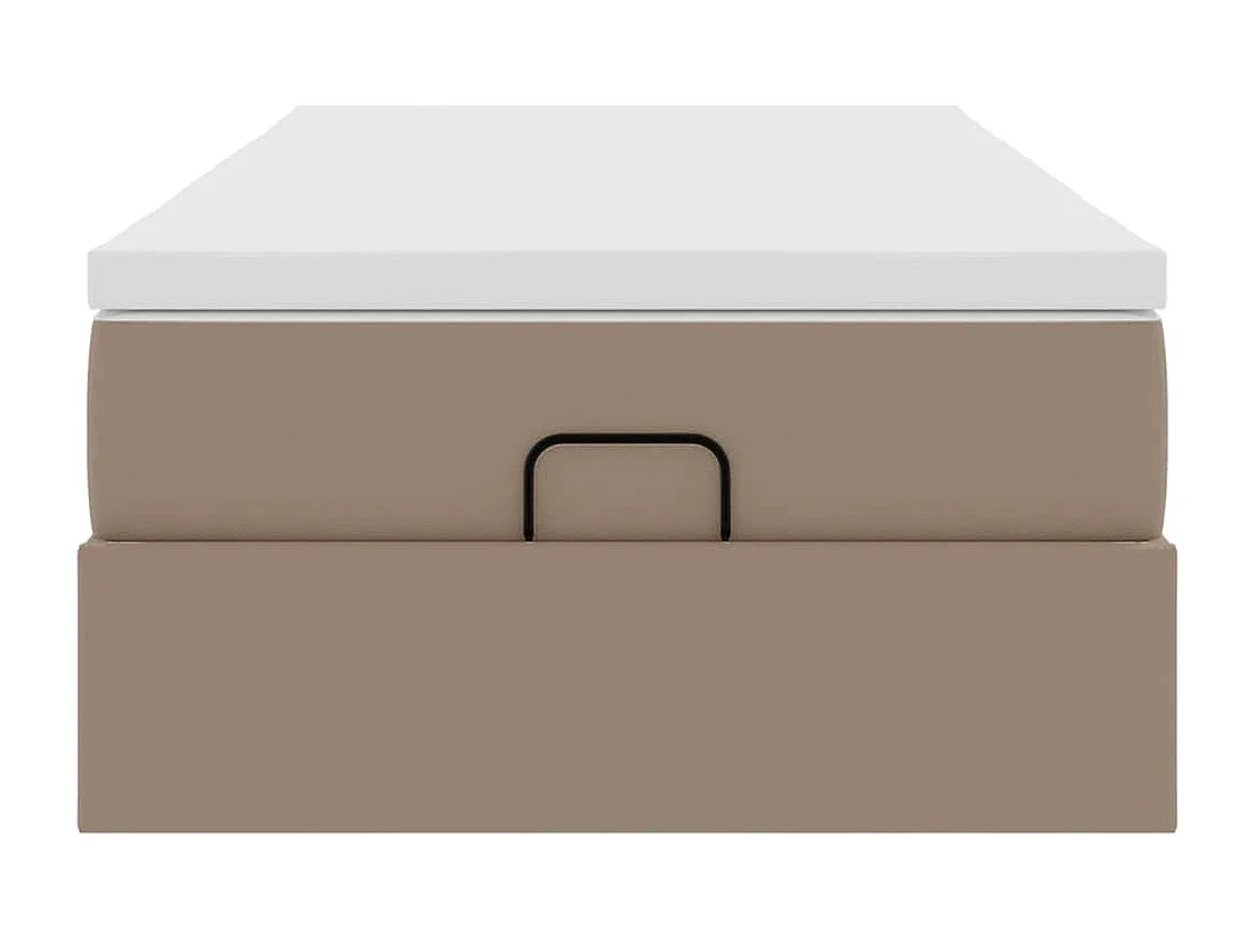 Ottoman-Bett mit Matratze Cappuccino-Braun 100x200cm Kunstleder