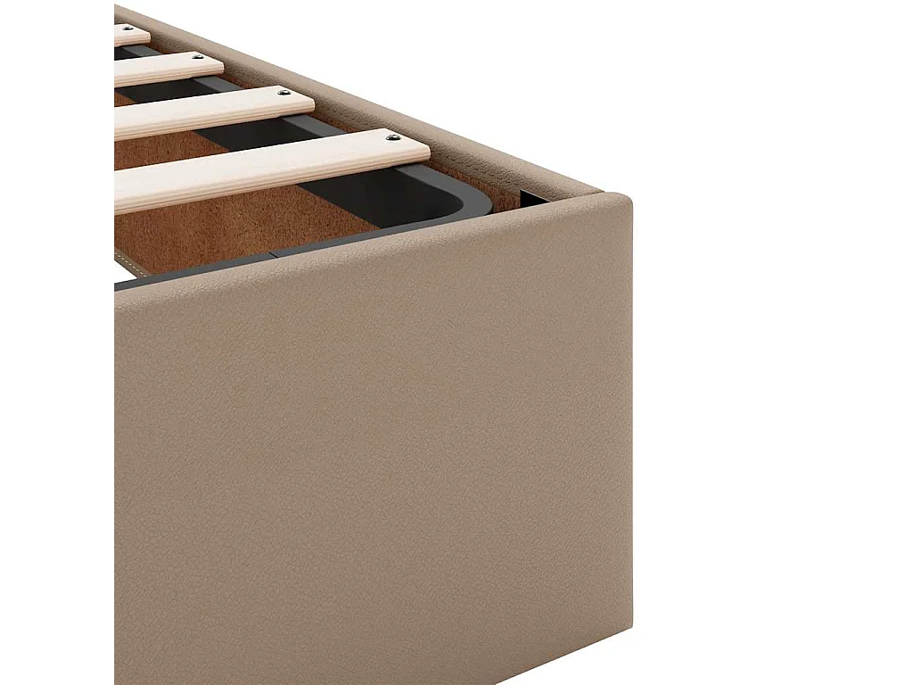 Estructura cama otomana colchón cappucino cuero sintético