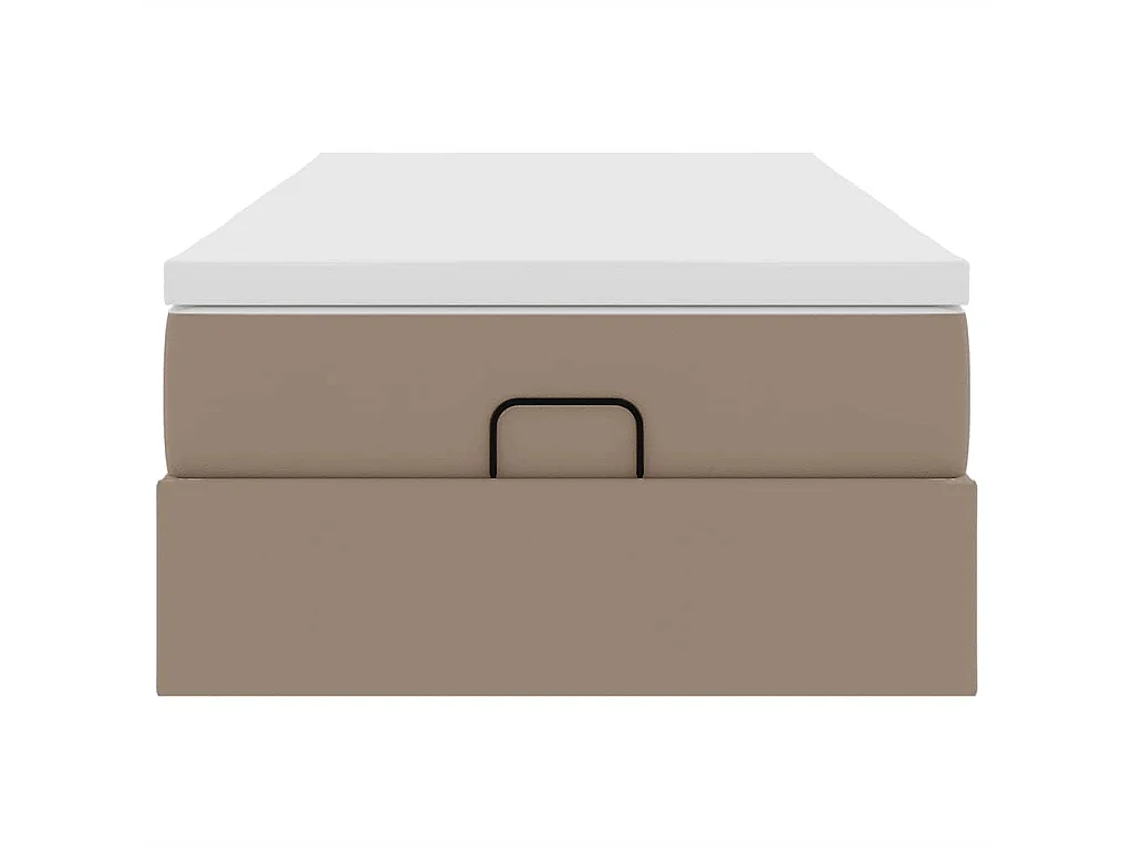 Ottoman bed met matras 100x200cm kunstleer cappuccinokleurig