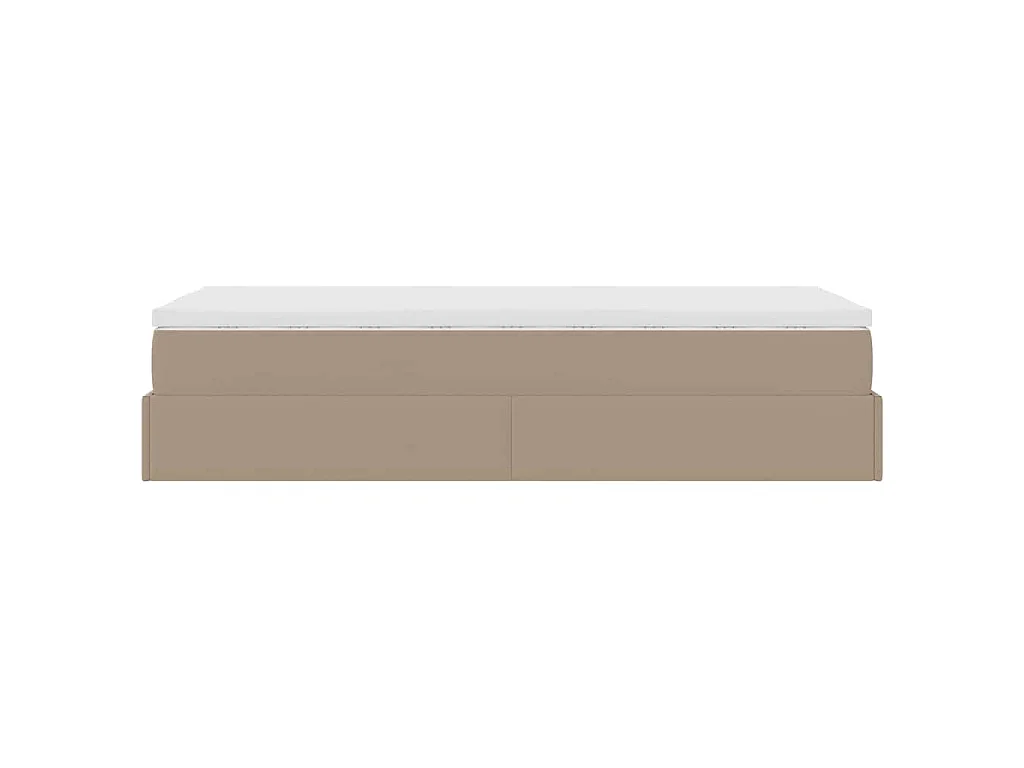Ottoman bed met matras 100x200cm kunstleer cappuccinokleurig