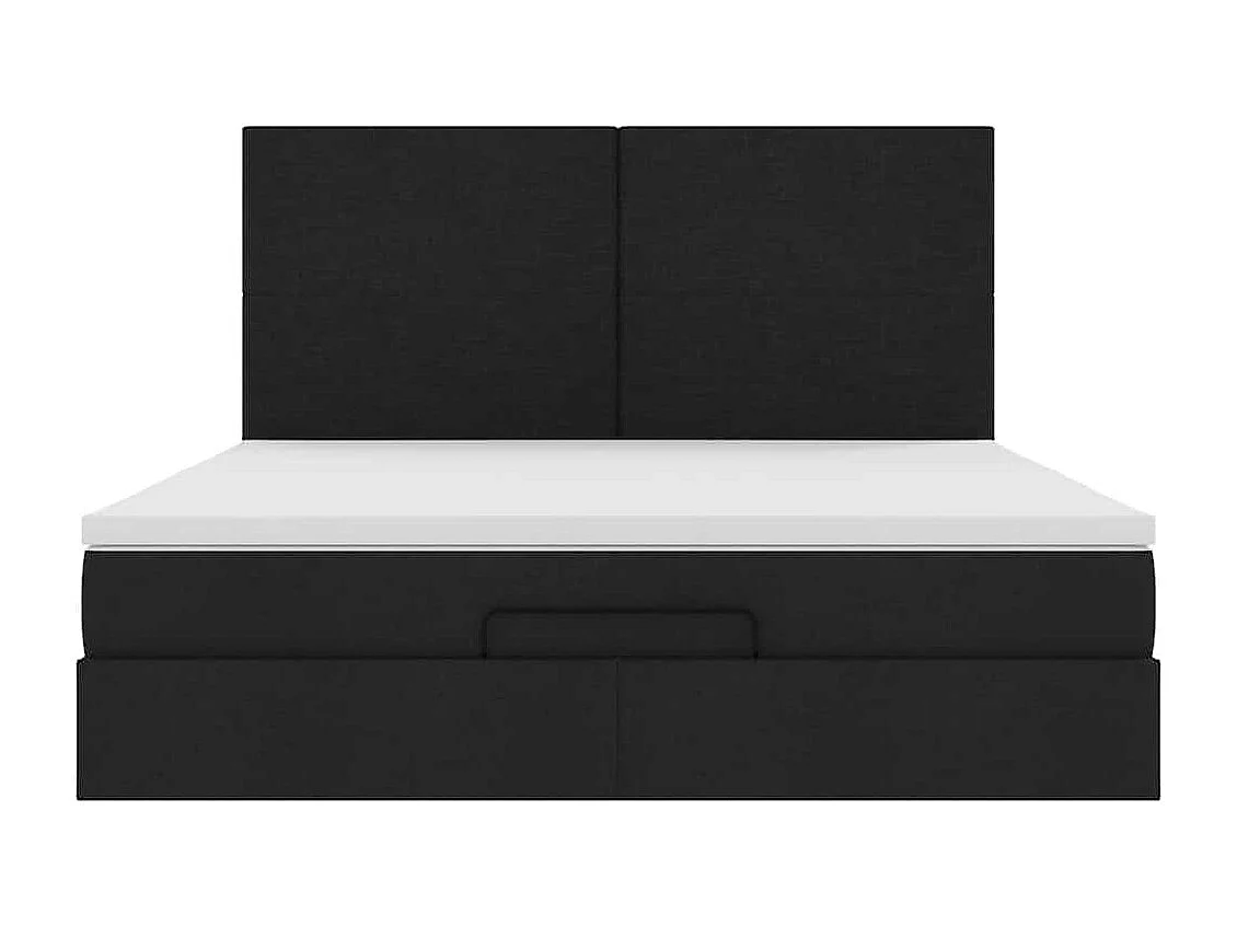 Ottoman bed met matras 180x200cm stof zwart