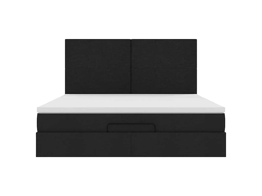 Ottoman bed met matras 180x200cm stof zwart