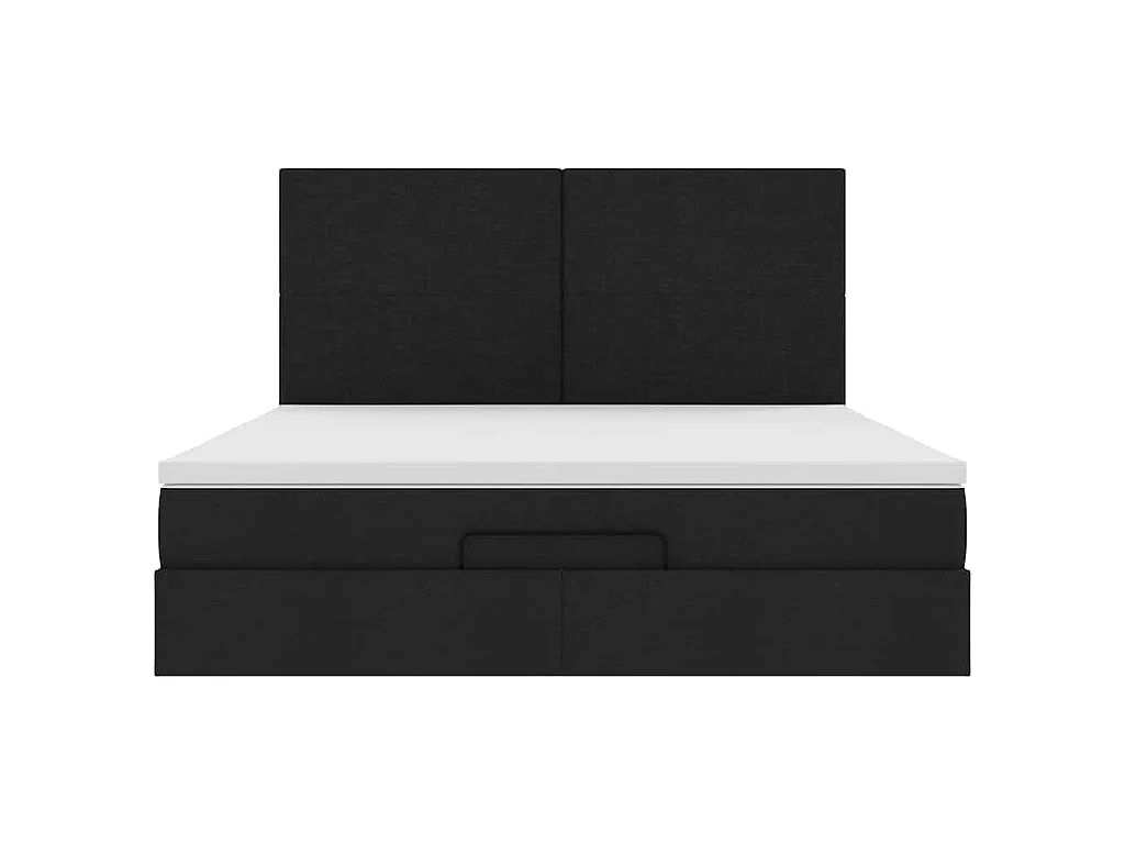 Ottoman bed met matras 180x200cm stof zwart