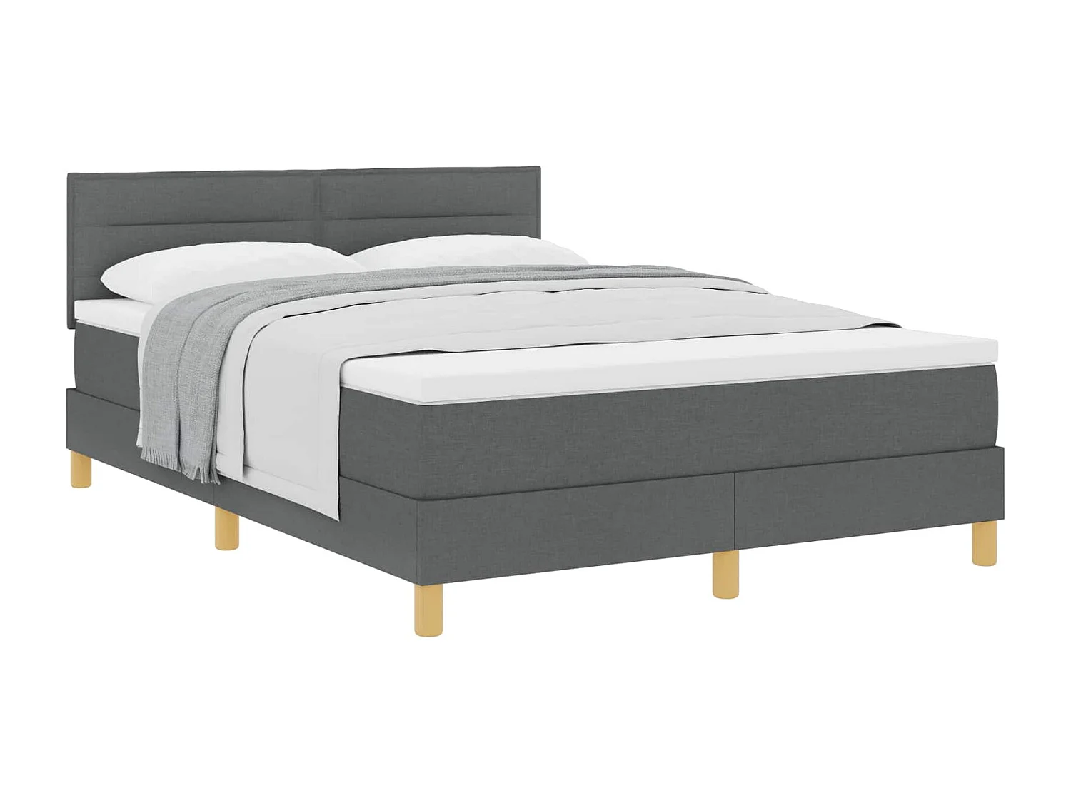 Boxspringbett mit Matratze Dunkelgrau 160 x 200 cm Stoff