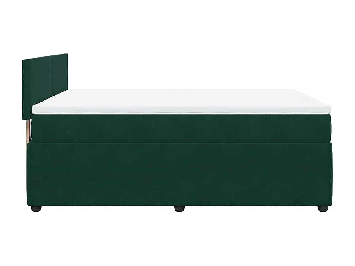 Giroletto a Molle con Materasso Verde Scuro 140x190 cm Velluto