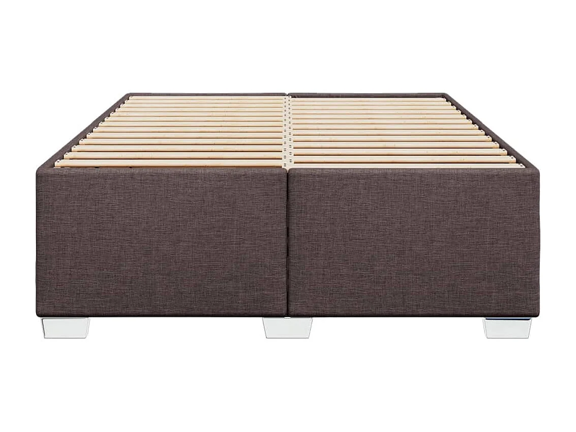 Cadre de lit sans matelas marron foncé 160x200 cm tissu