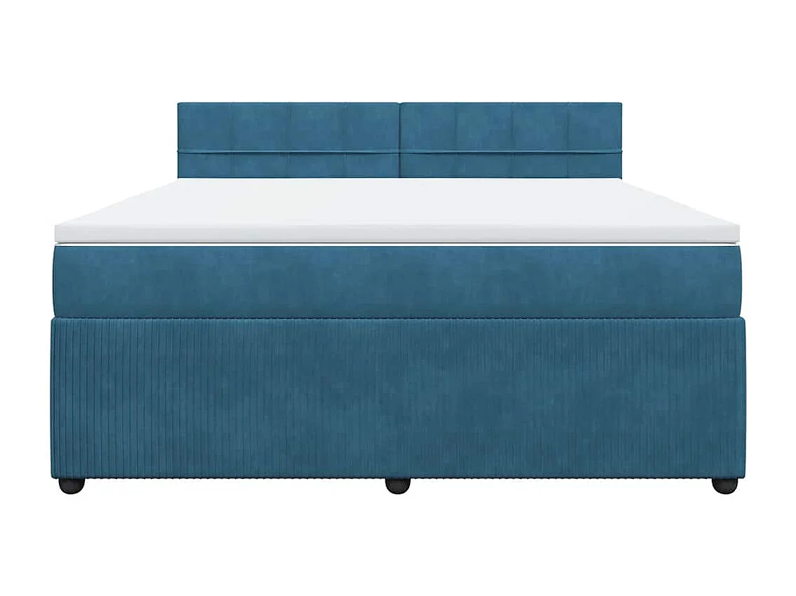 Boxspringbett mit Matratze Blau 180x200 cm Samt