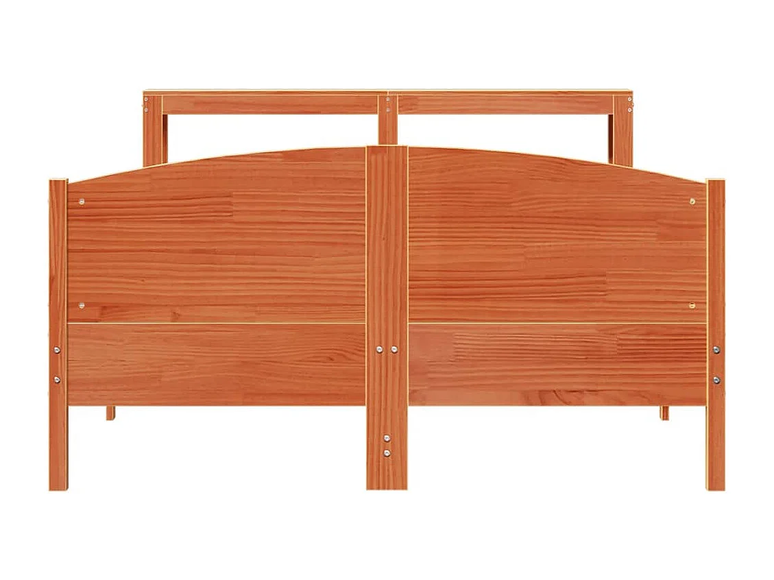 Cadre de lit sans matelas cire marron 140x200cm bois pin massif