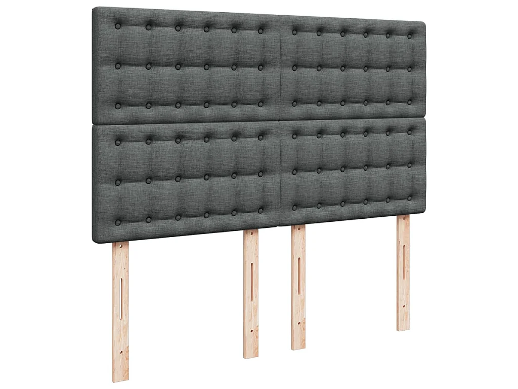 Boxspringbett mit Matratze Dunkelgrau 140x200 cm Stoff