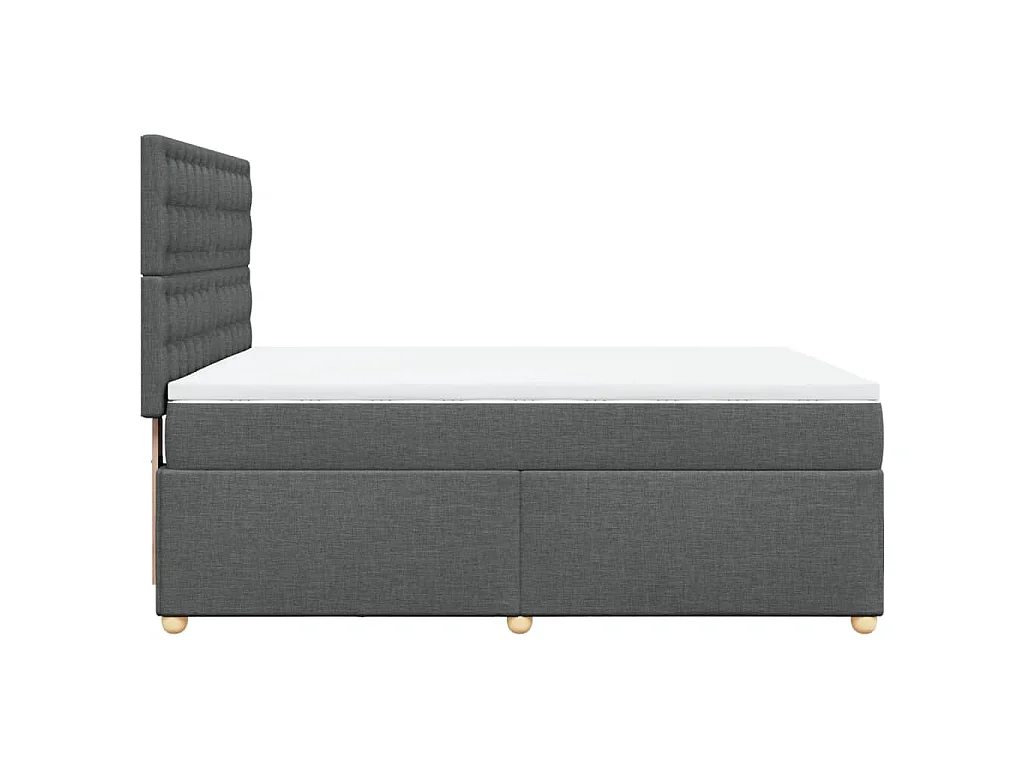 Boxspringbett mit Matratze Dunkelgrau 140x200 cm Stoff