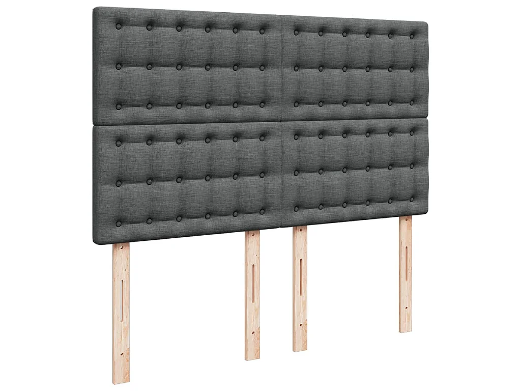 Boxspringbett mit Matratze Dunkelgrau 140x200 cm Stoff