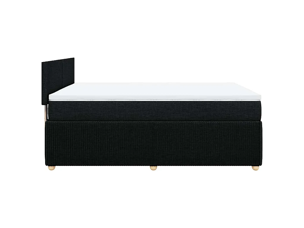 Sommier à lattes de lit avec matelas Noir 140x190 cm Tissu