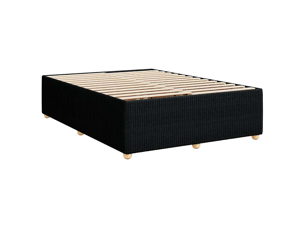Sommier à lattes de lit avec matelas Noir 140x190 cm Tissu