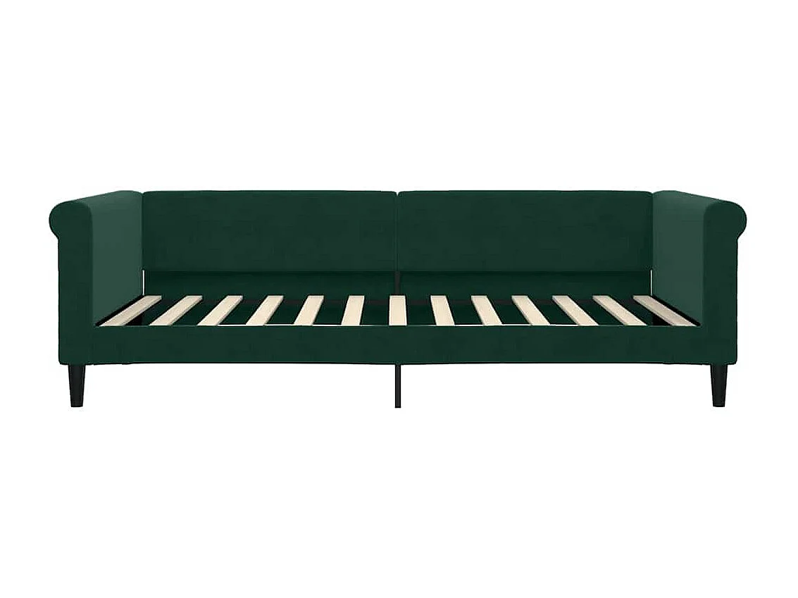 Lit de jour avec matelas vert foncé 100x200 cm velours