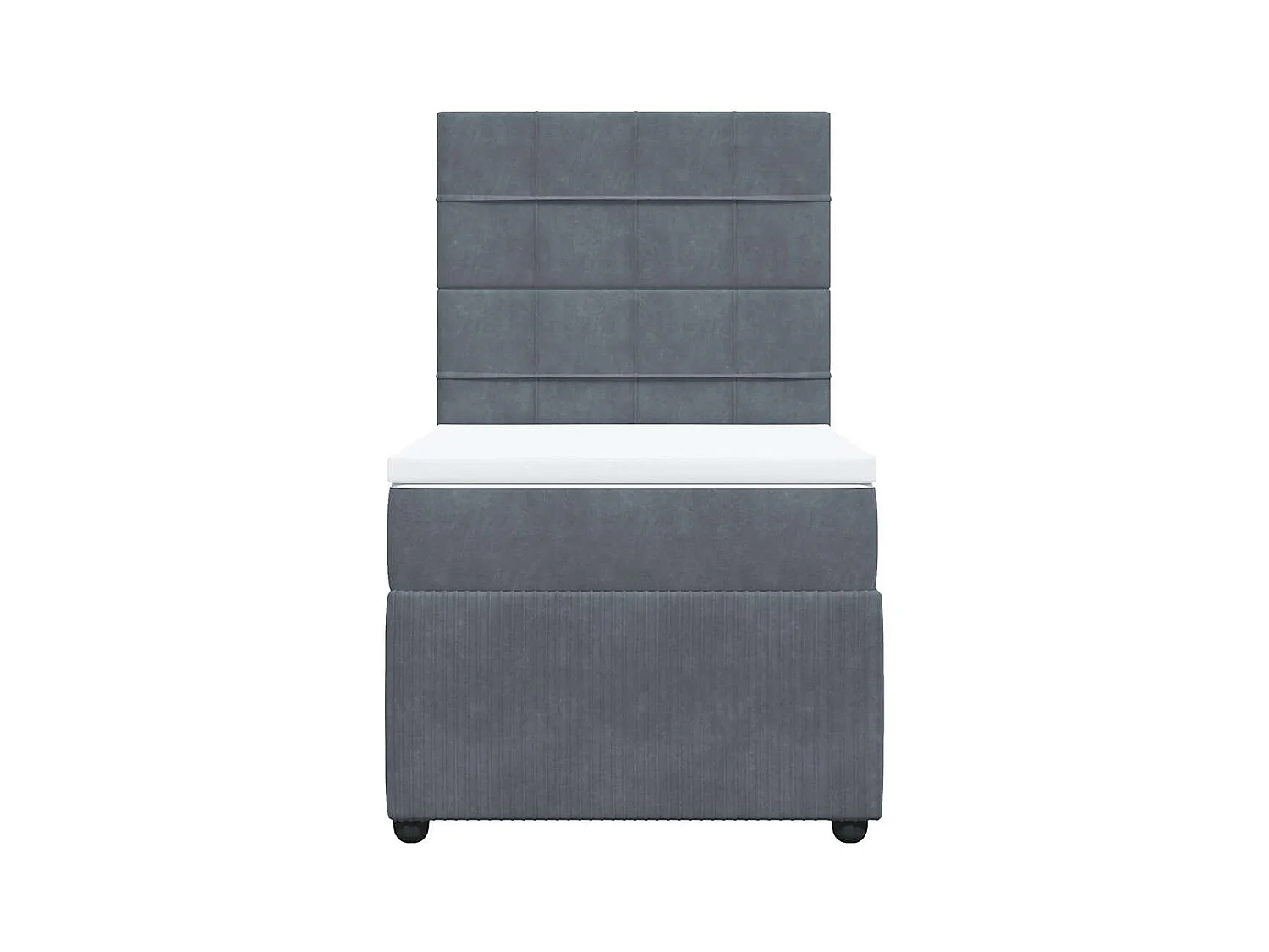 Giroletto a Molle con Materasso Grigio Scuro 90x190 cm Velluto