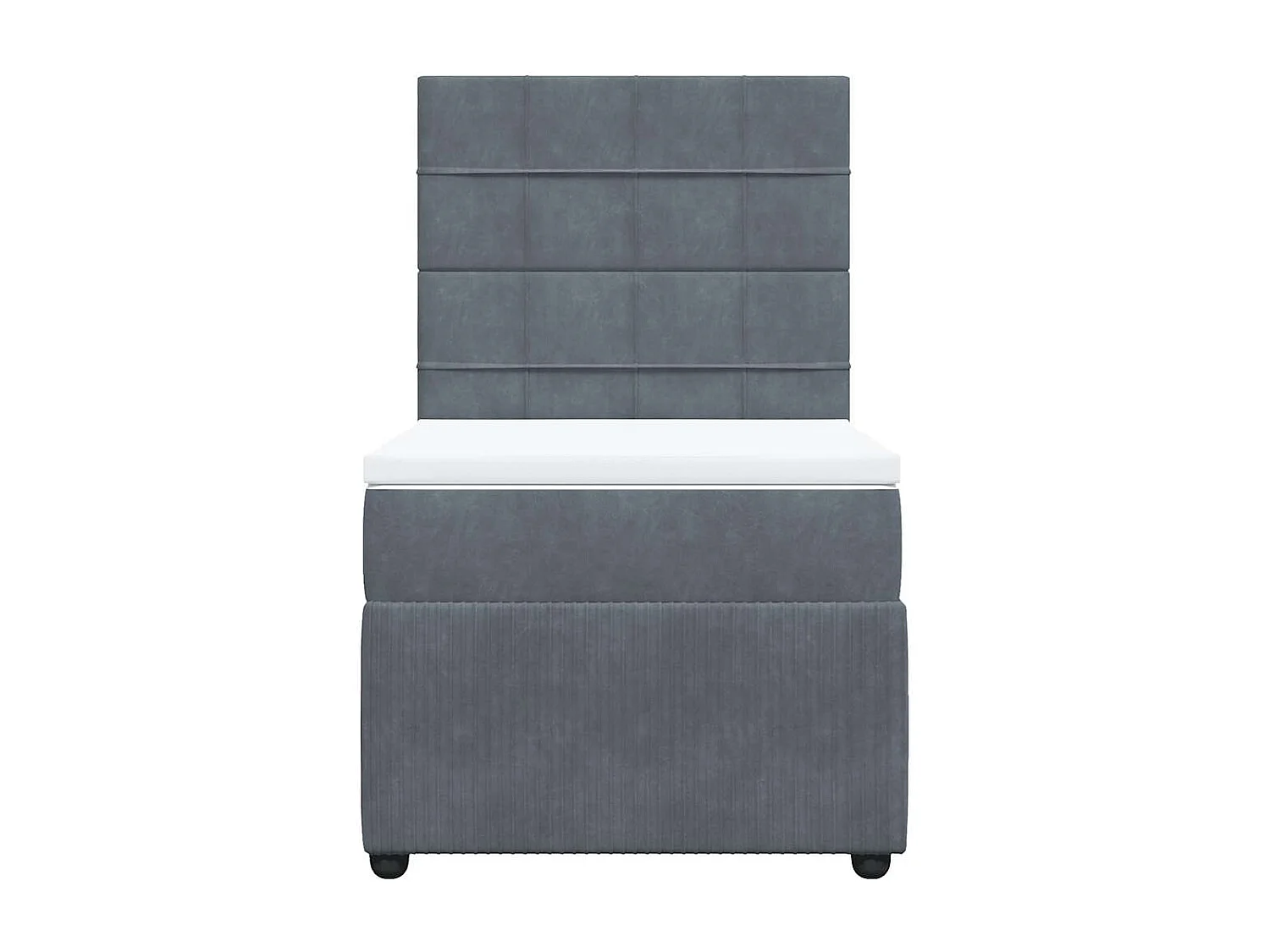 Boxspringbett mit Matratze Dunkelgrau 90x190 cm Samt