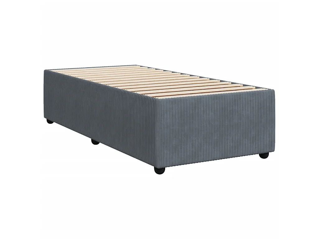 Sommier à lattes de lit et matelas Gris foncé 90x190 cm Velours