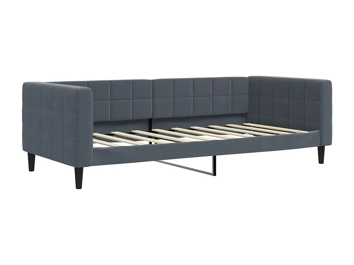 Sofá cama nido con colchón terciopelo gris oscuro 90x190 cm