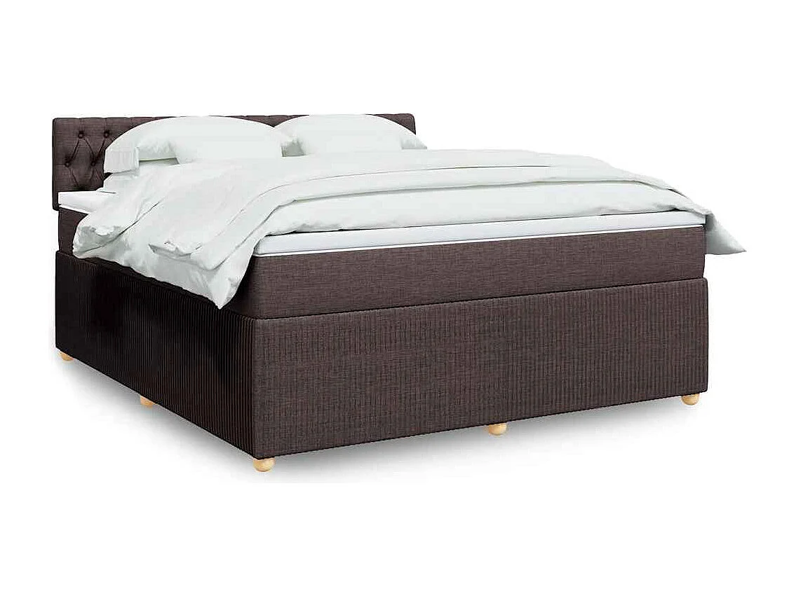Boxspringbett mit Matratze Dunkelbraun 180x200 cm Stoff