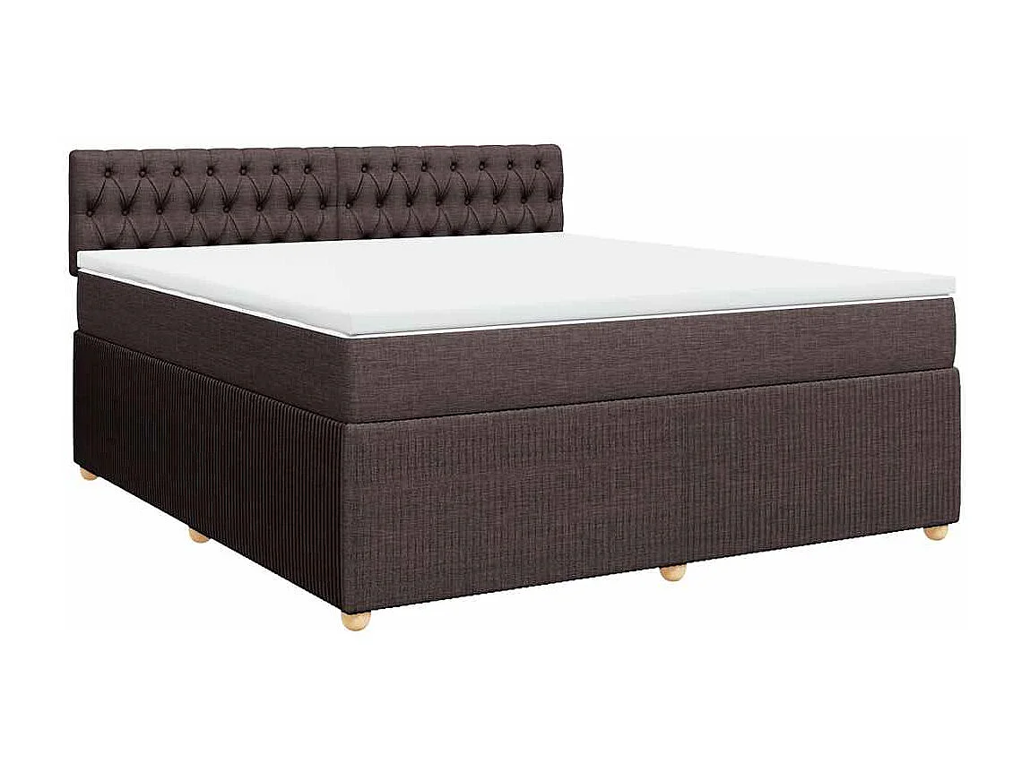 Boxspringbett mit Matratze Dunkelbraun 180x200 cm Stoff