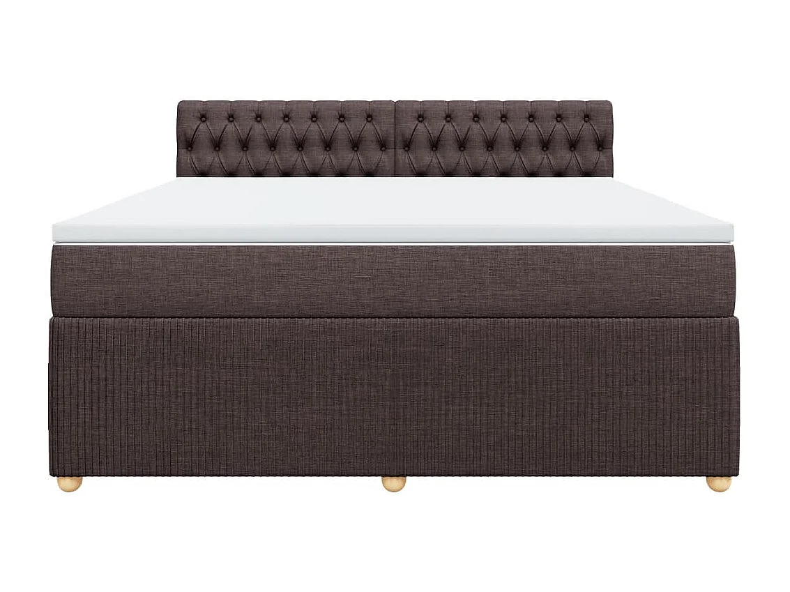 Boxspringbett mit Matratze Dunkelbraun 180x200 cm Stoff