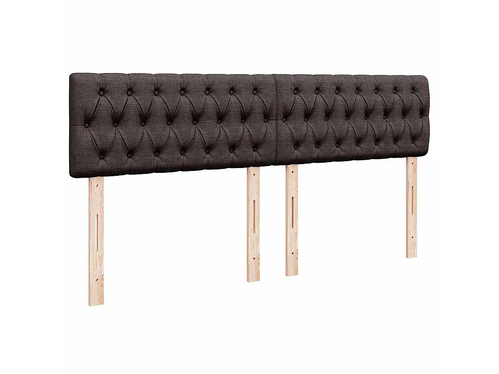 Cama box spring con colchón tela marrón oscuro 180x200 cm