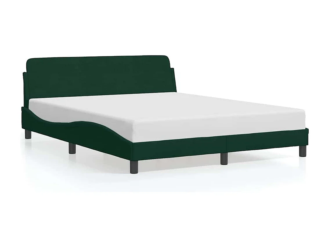 Cadre de lit Dover vert foncé 160x200 cm velours