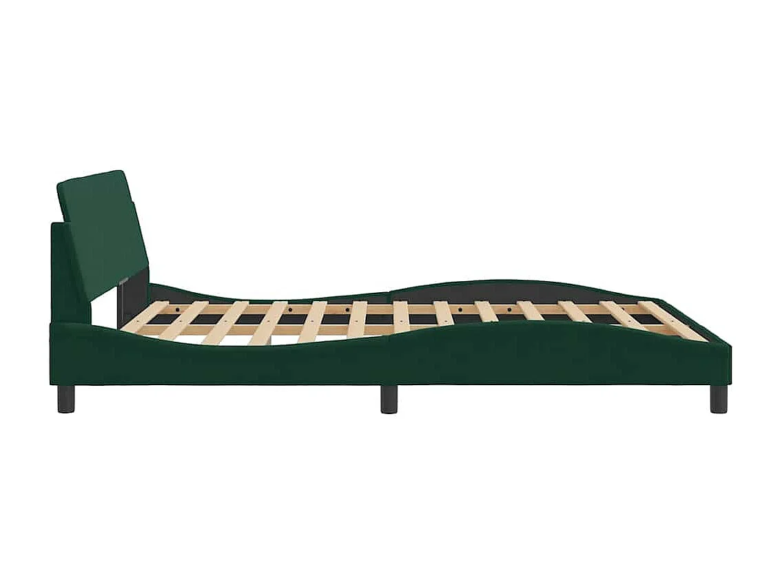 Cadre de lit Dover vert foncé 160x200 cm velours