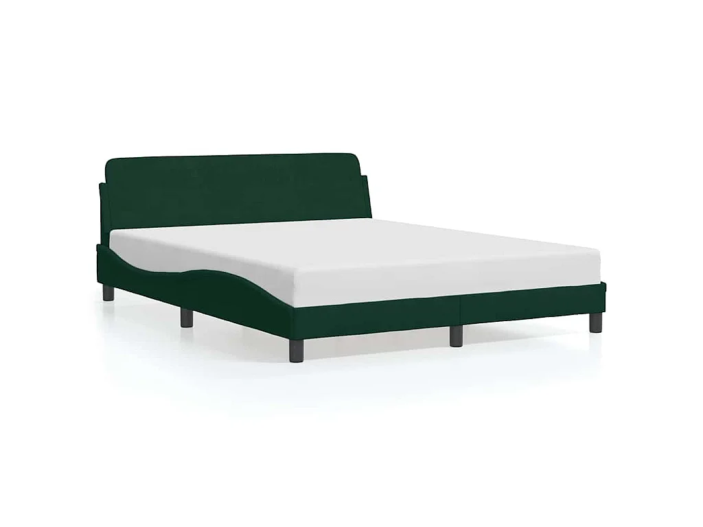 Cadre de lit Dover vert foncé 160x200 cm velours