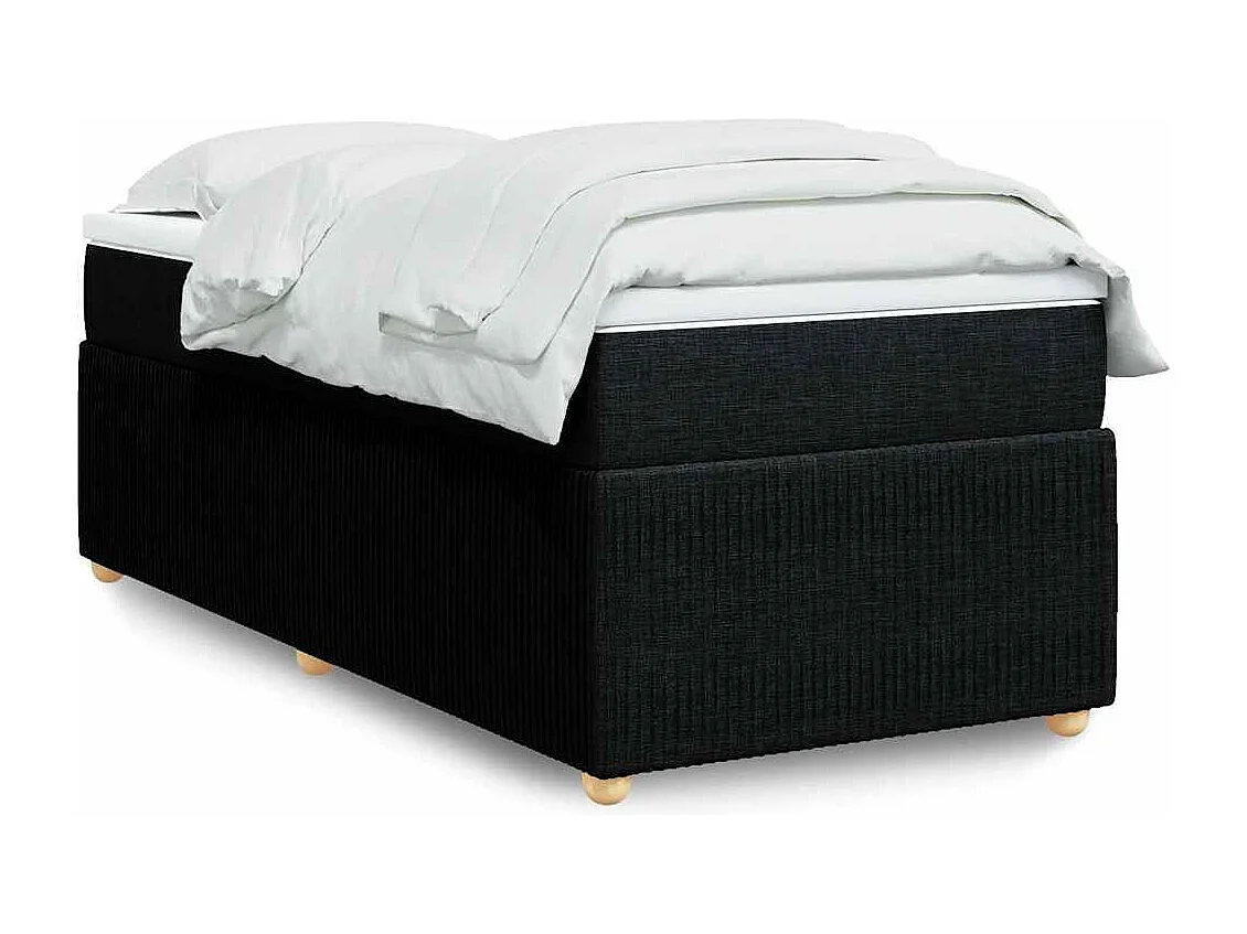 Boxspring met matras stof zwart 90x190 cm