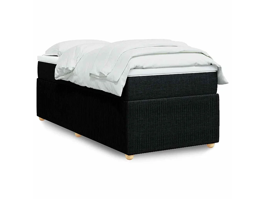 Giroletto a Molle con Materasso Nero 90x190 cm in Tessuto