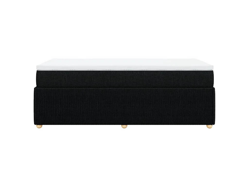Giroletto a Molle con Materasso Nero 90x190 cm in Tessuto