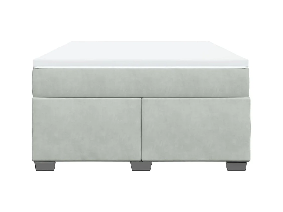 Boxspringbett mit Matratze Hellgrau 160x200 cm Samt