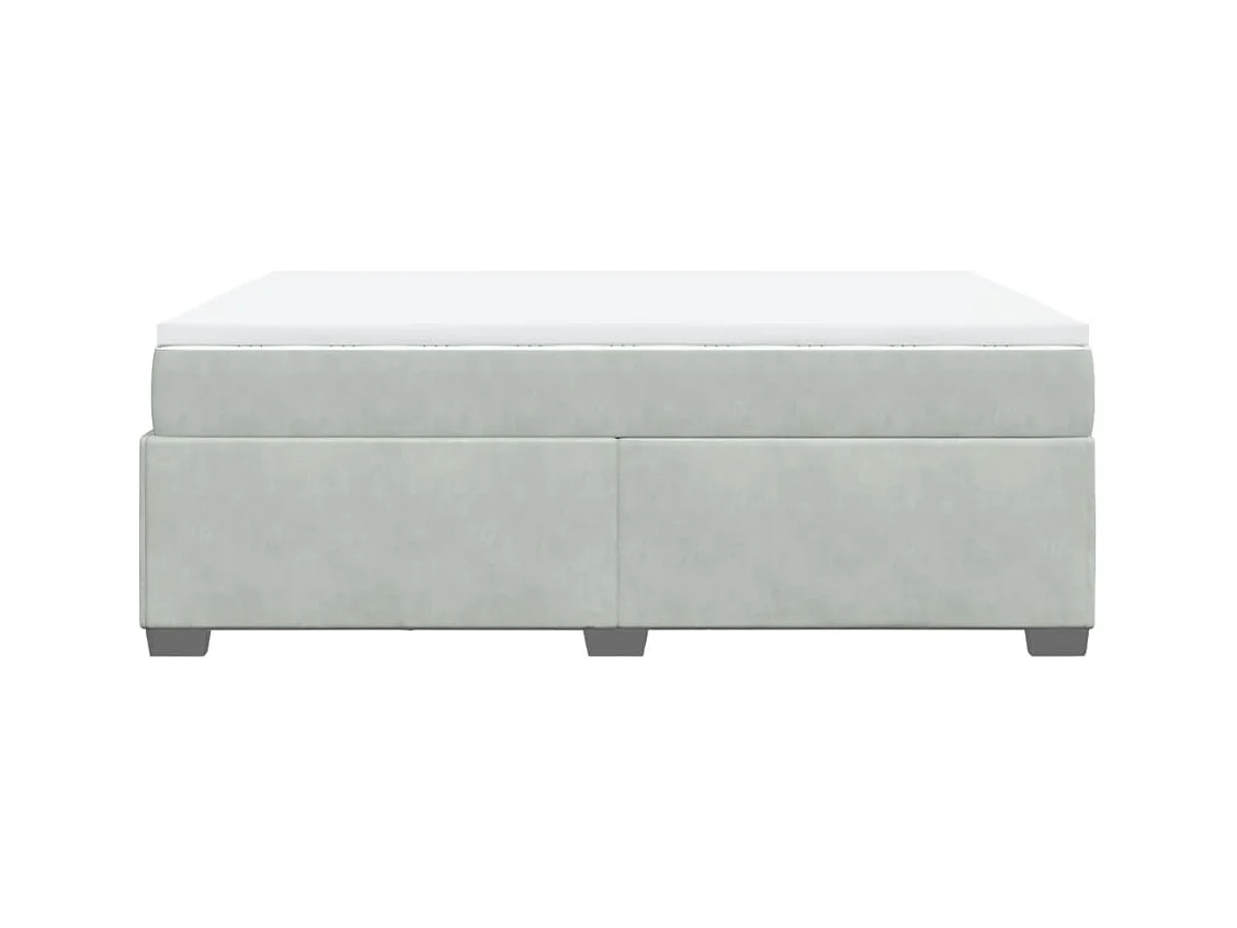 Boxspringbett mit Matratze Hellgrau 160x200 cm Samt