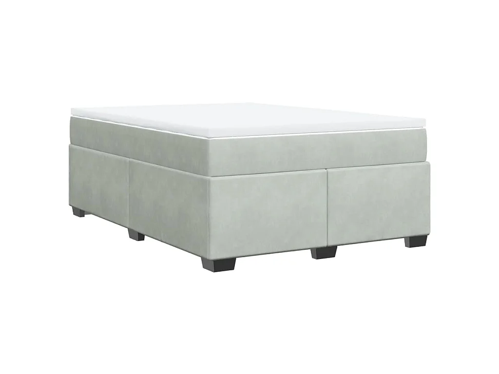 Boxspring met matras fluweel lichtgrijs 160x200 cm