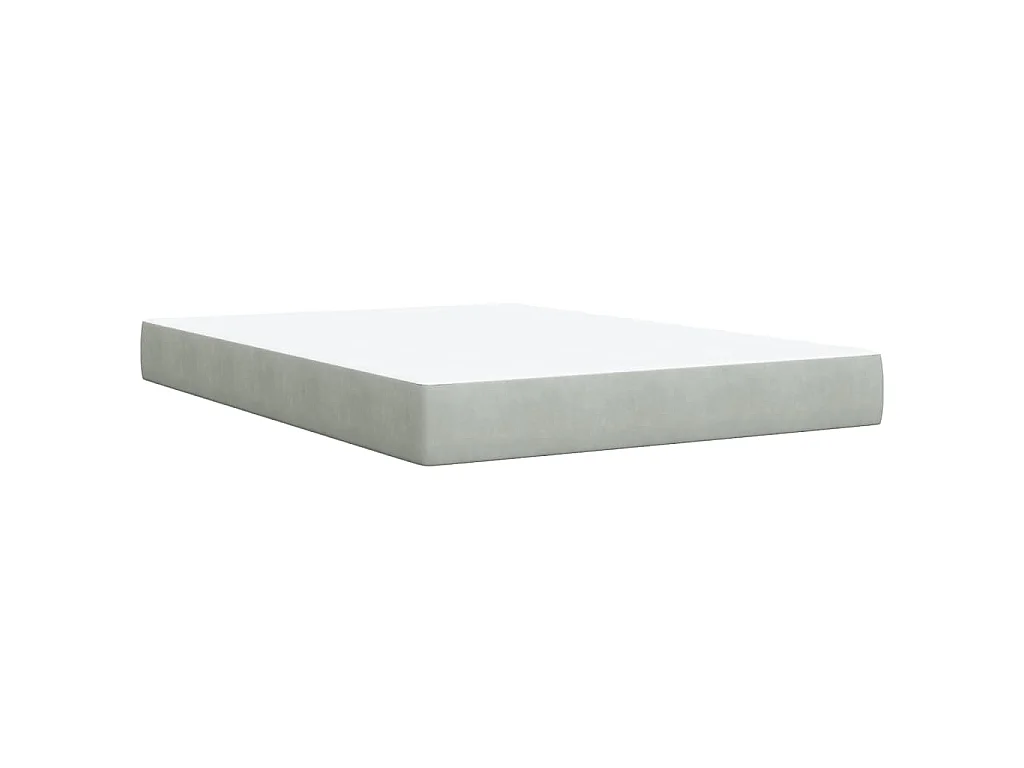 Boxspring met matras fluweel lichtgrijs 160x200 cm