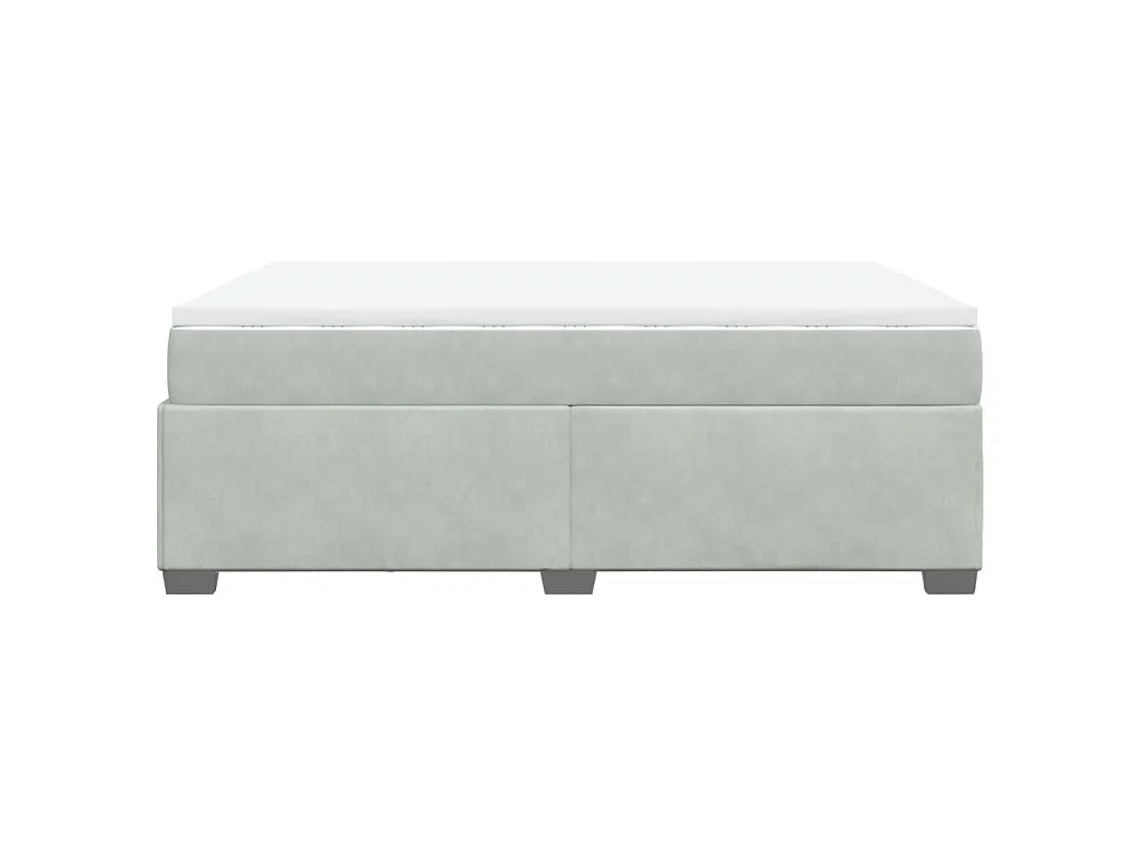 Boxspring met matras fluweel lichtgrijs 160x200 cm