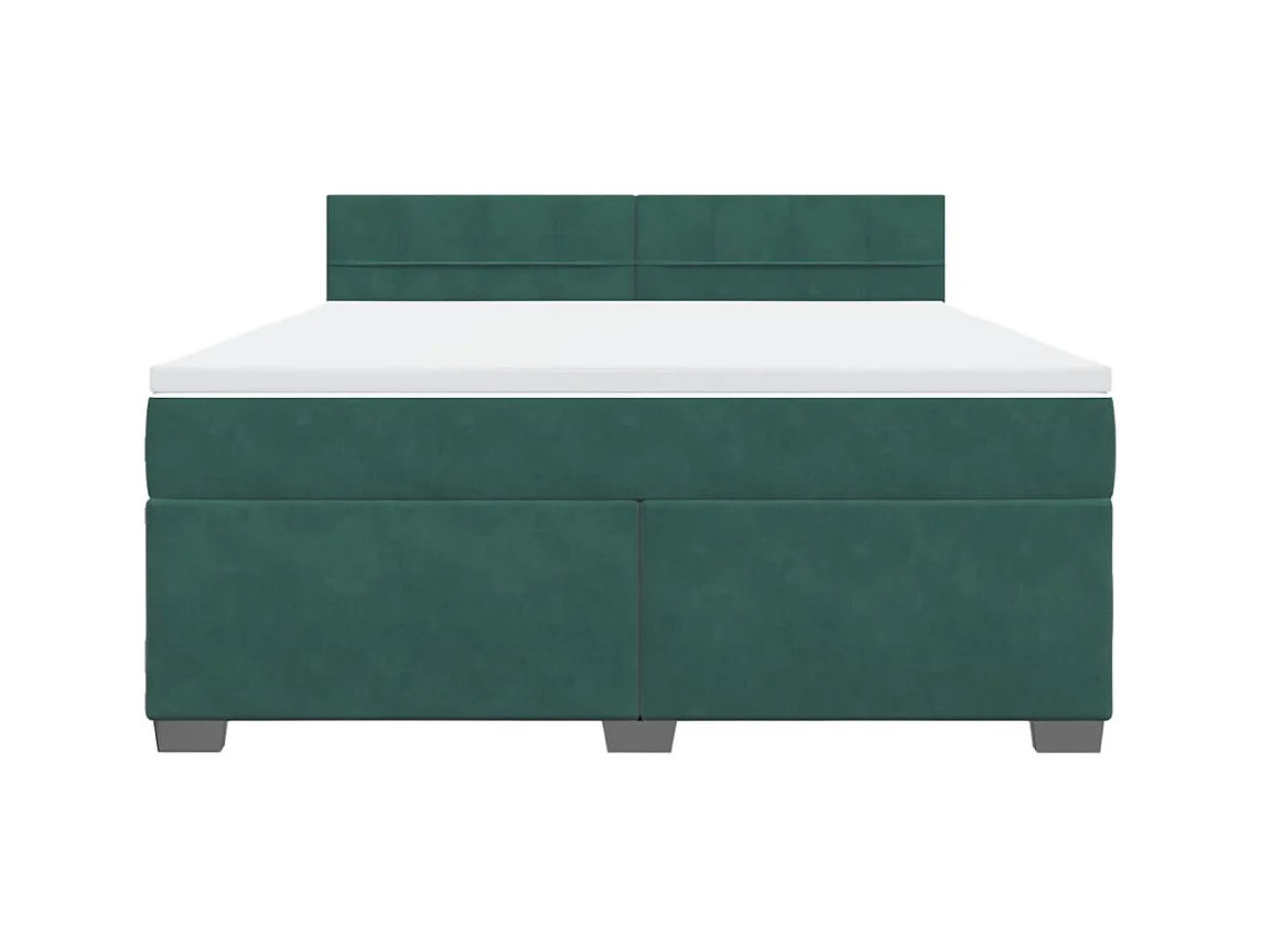 Boxspringbett mit Matratze Dunkelgrün 180x200 cm Samt