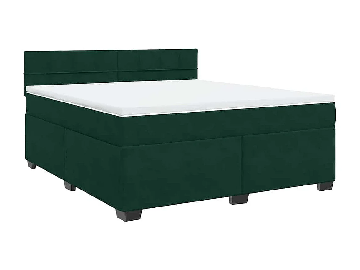 Boxspringbett mit Matratze Dunkelgrün 180x200 cm Samt