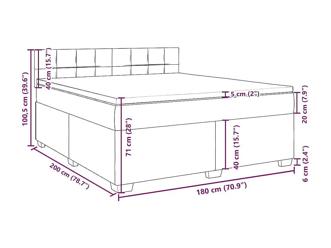 Boxspringbett mit Matratze Dunkelgrün 180x200 cm Samt