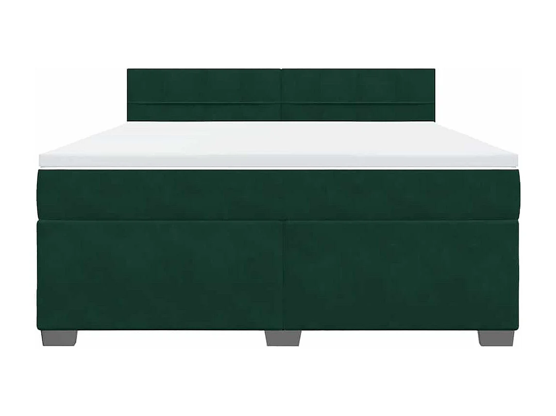 Boxspringbett mit Matratze Dunkelgrün 180x200 cm Samt