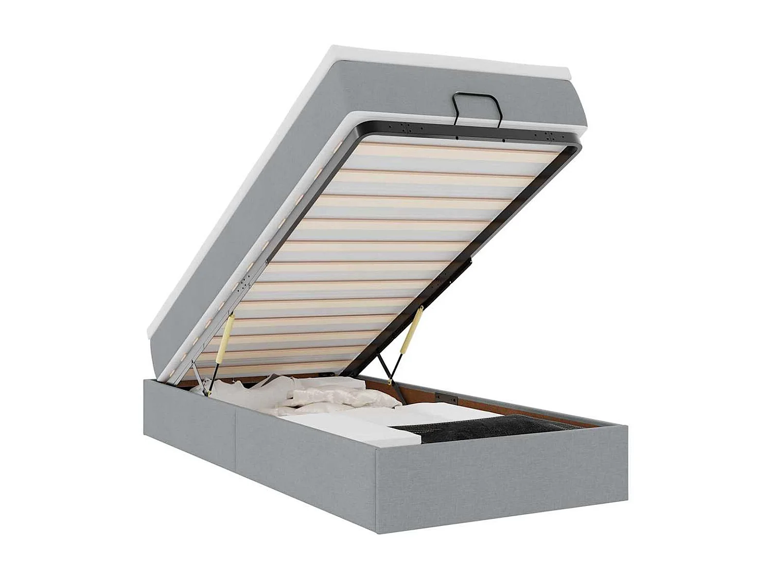 Ottoman bed met matras 90x200cm stof lichtgrijs