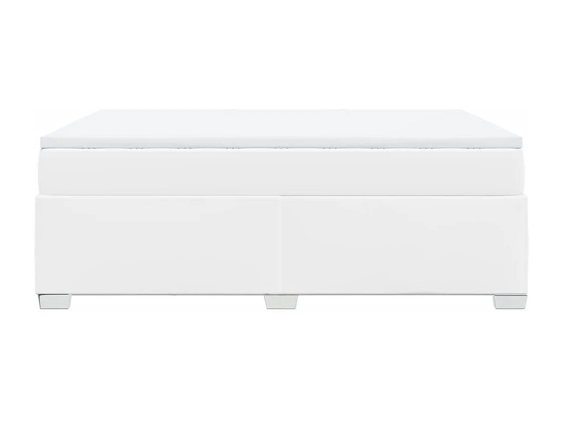 Sommier à lattes de lit avec matelas Blanc 140x190cm Similicuir