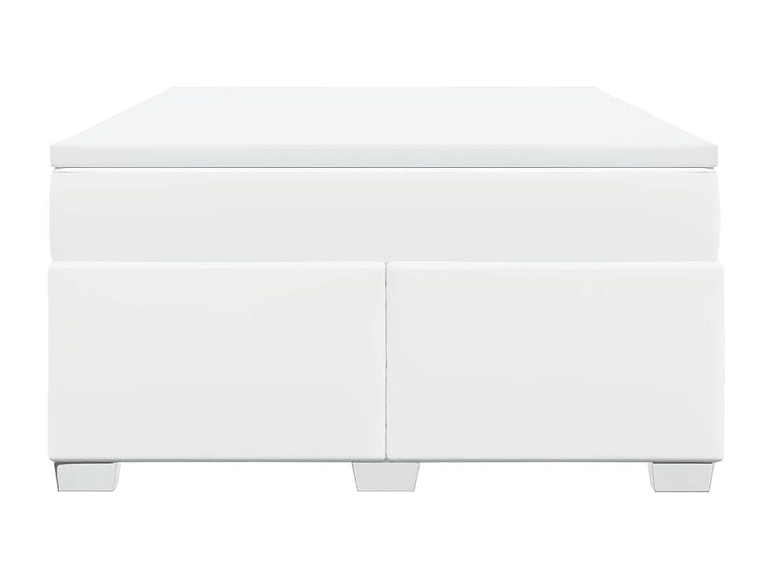 Sommier à lattes de lit avec matelas Blanc 140x190cm Similicuir