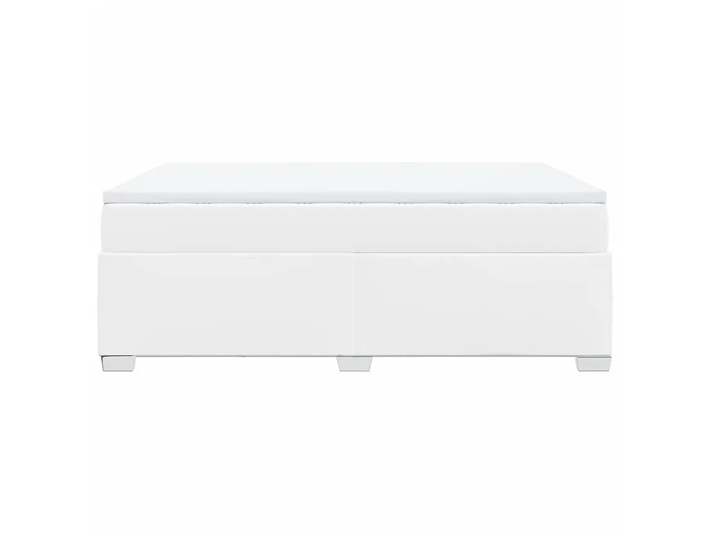 Sommier à lattes de lit avec matelas Blanc 140x190cm Similicuir