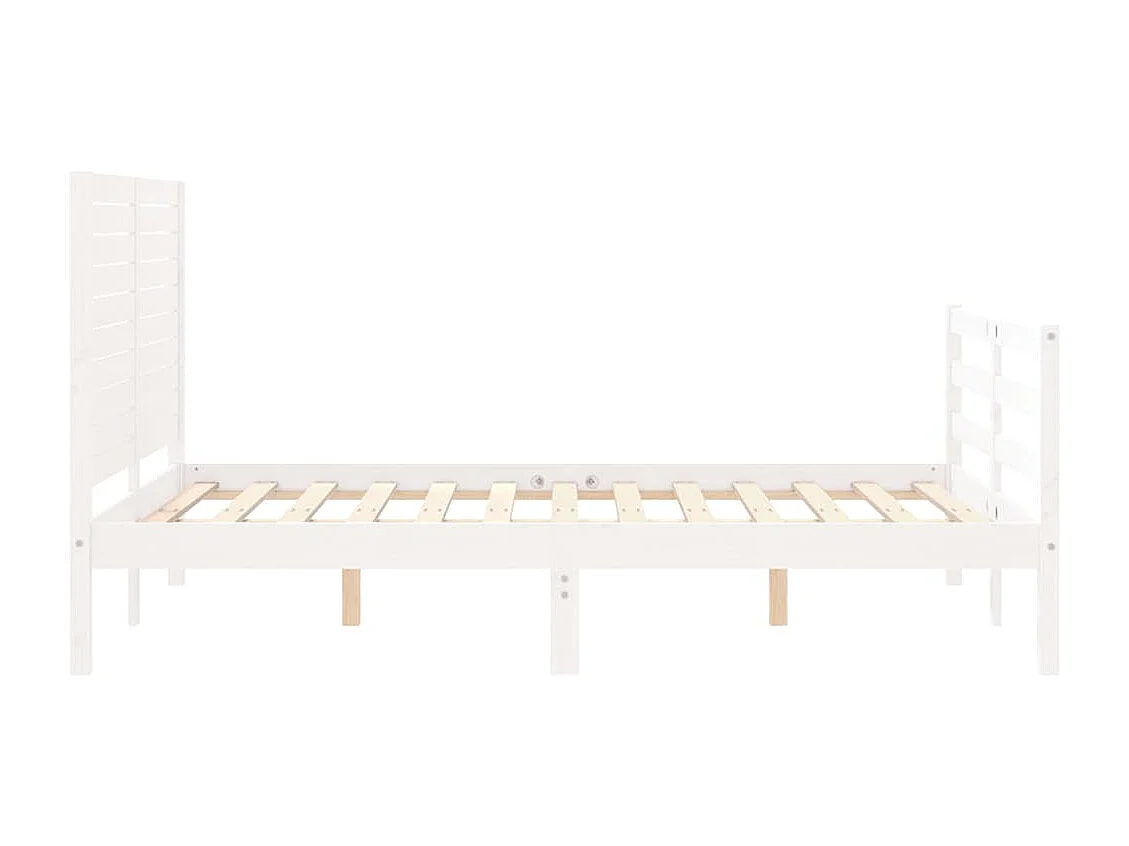 Cadre de lit sans matelas blanc 140x200 cm bois massif