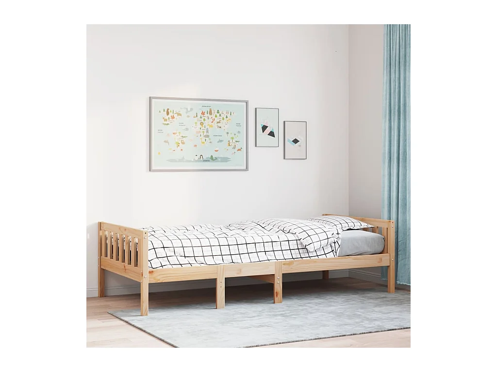 Lit pour enfants sans matelas 90x190 cm bois de pin massif